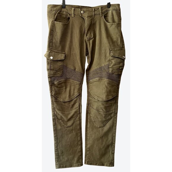 Winx Wheels Men's Large Ride Ready Cargo Motorcycle Pants Muted Green 34" x 29" - Picture 3 of 9